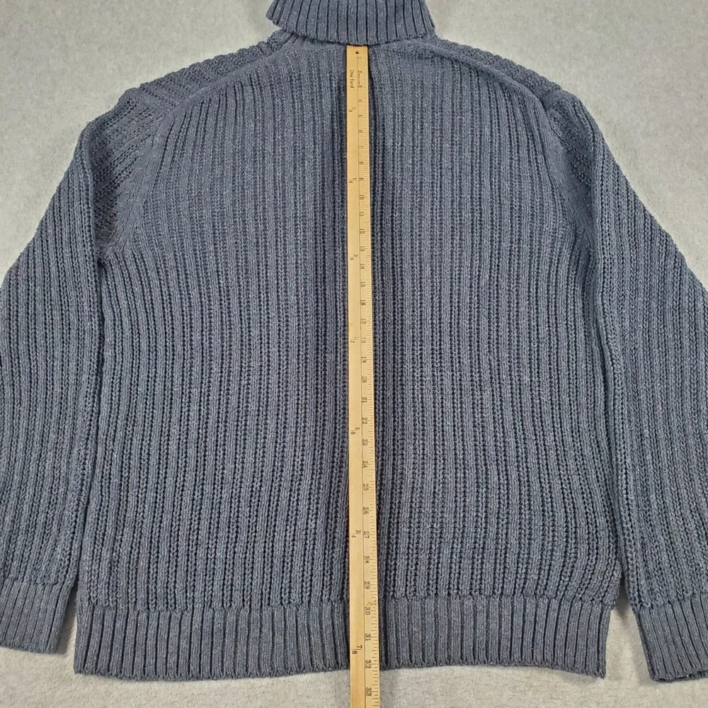 Old Navy Turtleneck Sweater Mens XL Tall Gray Ribbed Knit Heavyweight Pullover